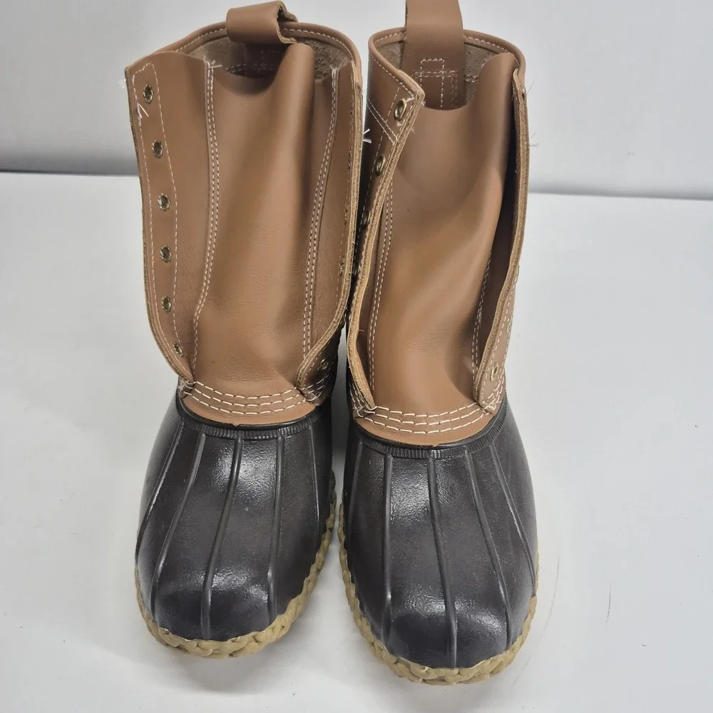 Vintage LL Bean Duck Boots Brown Leather & Rubber Women's Sz 8M USA